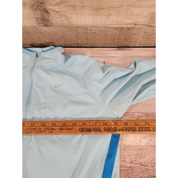 Nike Windbreaker MED Womens Lightblue Reflective Vented Lightweight Running - Picture 8 of 15